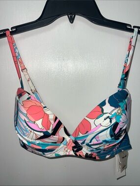 Raisins Women's Moonshadow Underwire Bikini Top Bra, push-up Padding Size Large